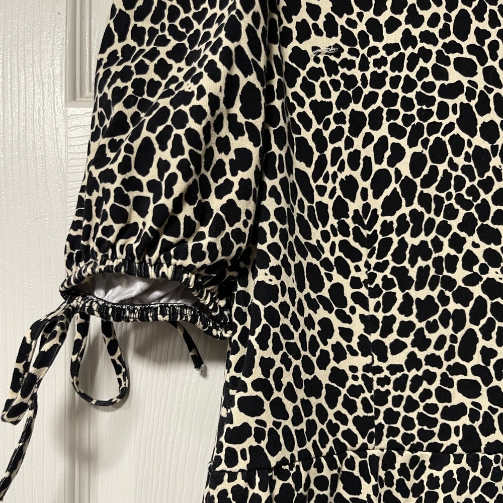 TOPSHOP Black and White Leopard Print Dress Size 8 - Picture 4 of 6